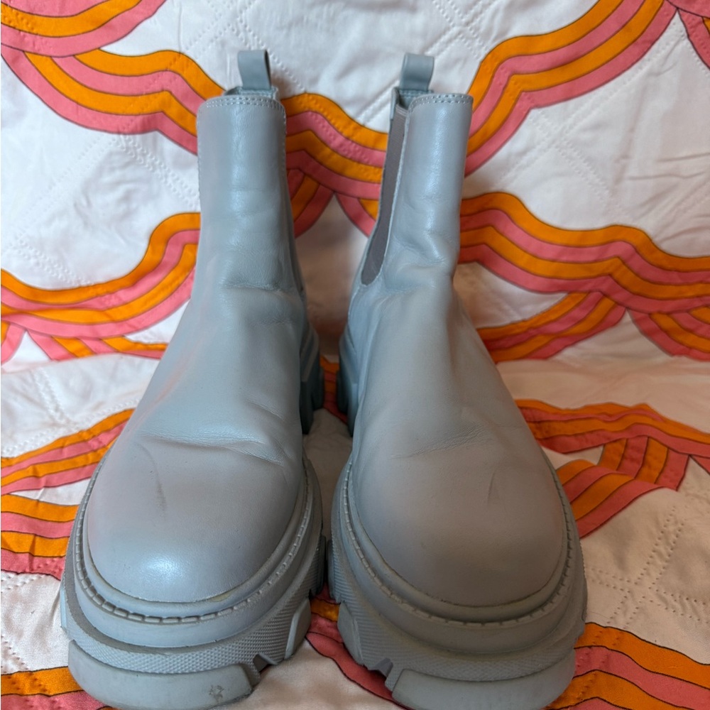 Sam Edelman Blue Ankle Booties with Chunky Platform